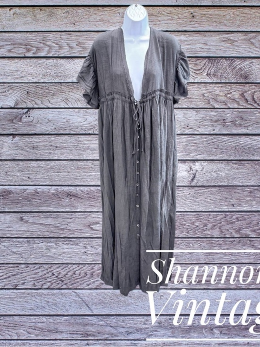 Flawless Deep V-Neck Women’s Sz Medium ruffle sleeves Maxi Dress A49